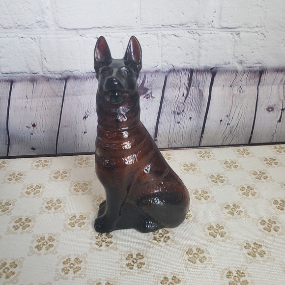 Vintage Other - Avon Vintage German Shepherd Decanter Amber Glass
